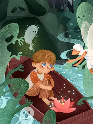 中秋节小女孩吃月饼